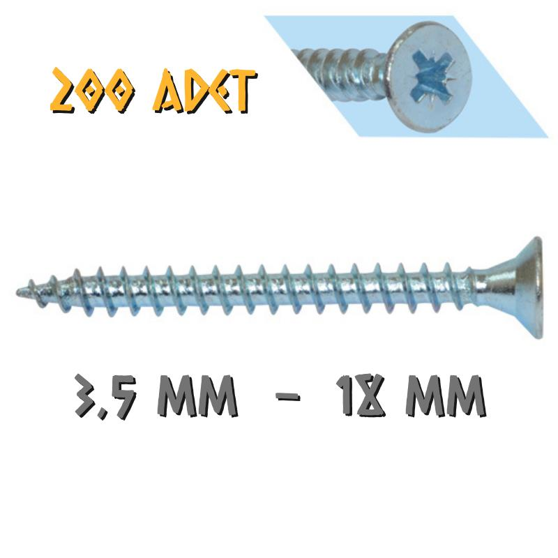 Yağmur Vida Ahşap Sunta Vidası 3.5x18 mm. - 200 Adet