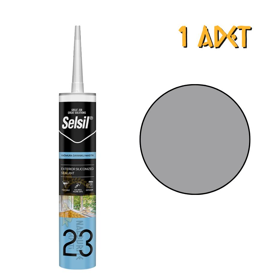 Selsil Yağmura Dayanıklı Silikonize Mastik GRİ 485 gr. - 1 Adet