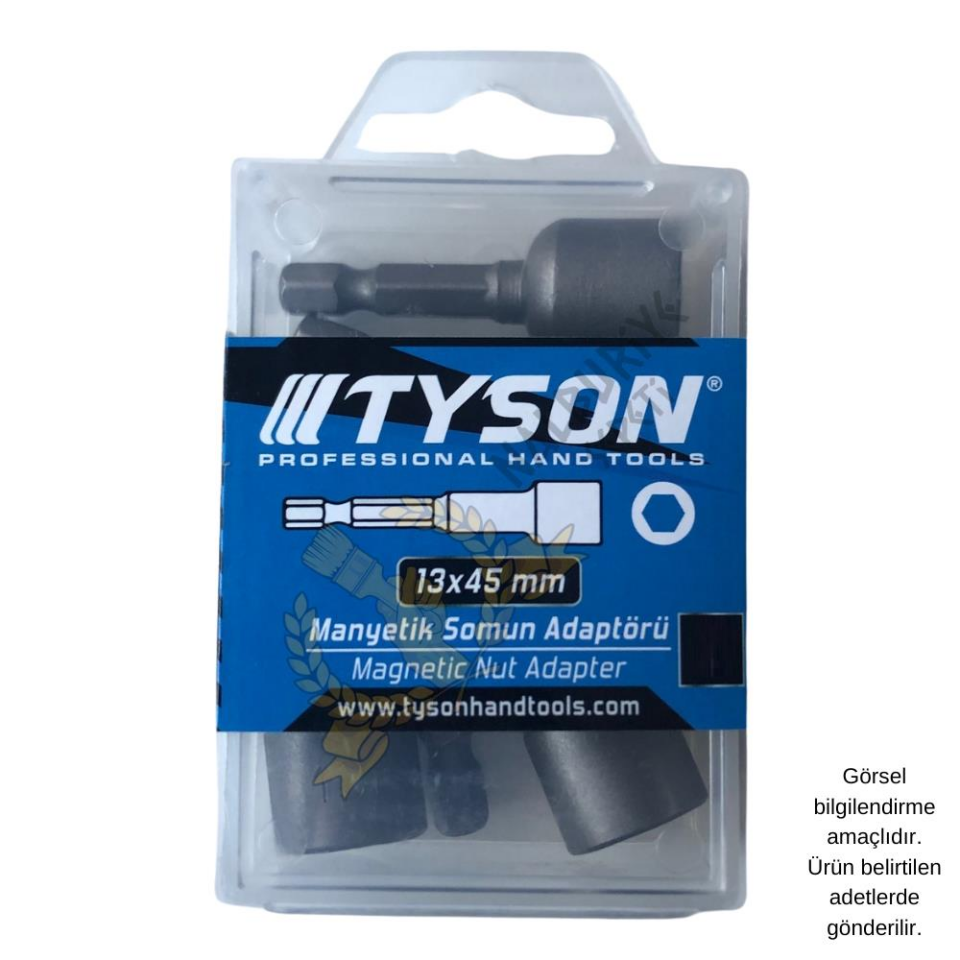 Kupa Tyson Manyetik Somun Sıkma Adaptörü - 13 mm. - 4.5 cm. - 5 Adet