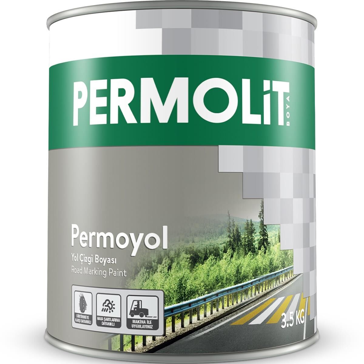 Permolit Sentetik Yol Çizgi Asfalt Boyası BEYAZ - 3.5 Kg.