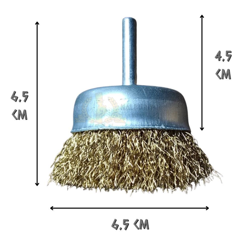 SGS Pimli Çelik Tel Fırça - Saçaklı Çanak - 65 mm. - 1 Adet