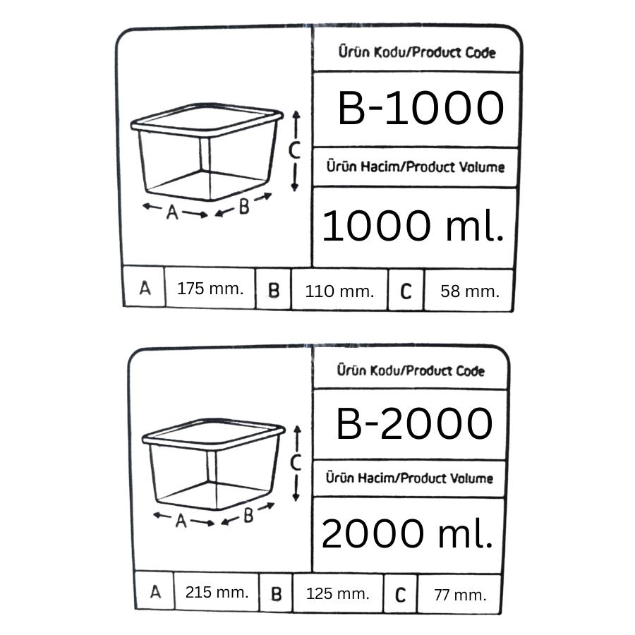 Offbox Buzluk Sebze Bakliyat Et Gıda Saklama Kabı - 2 Çeşit - 6 Adet