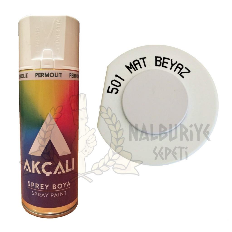 Akçalı Akrilik Sprey Boya MAT BEYAZ 400 ml - 501