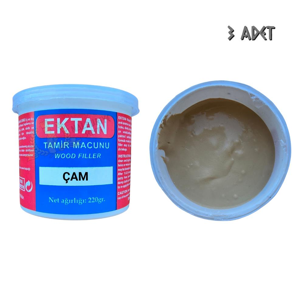 Ektan Masif ve Ahşap Tamir Macunu ÇAM 220 gr. - 3 Adet