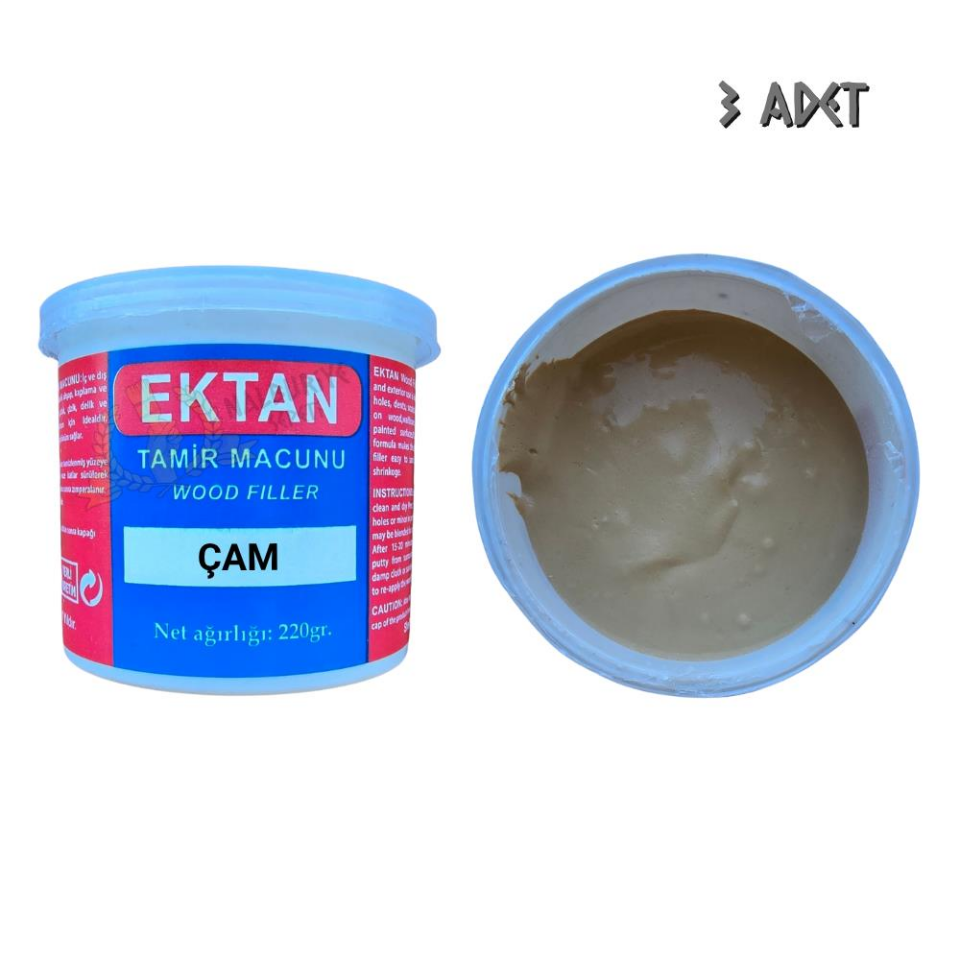 Ektan Masif ve Ahşap Tamir Macunu ÇAM 220 gr. - 3 Adet