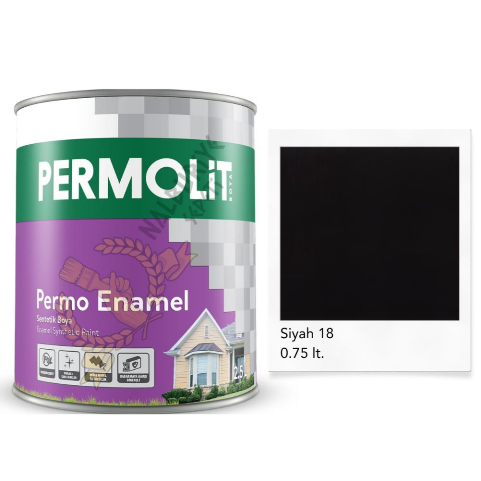Permolit Enamel Sentetik Yağlı Boya SİYAH 0.75 Lt.