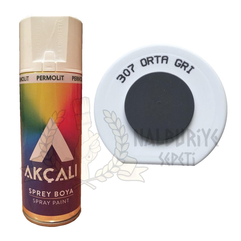 Akçalı Akrilik Sprey Boya ORTA GRİ 400 ml - RAL7015 - 307