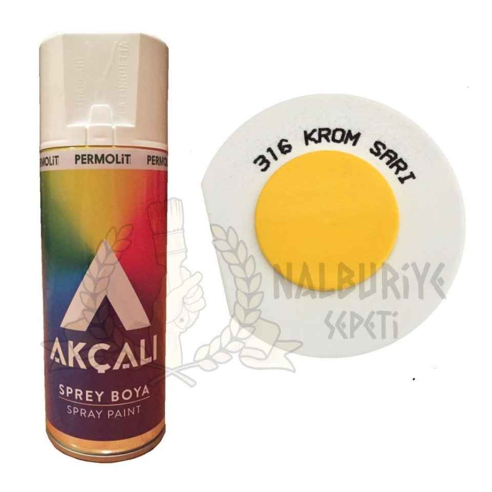 Akçalı Akrilik Sprey Boya KROM SARI 400 ml - 316