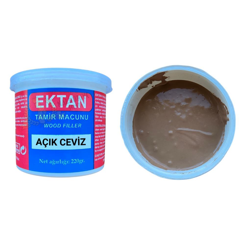Ektan Masif ve Ahşap Tamir Macunu AÇIK CEVİZ 220 gr. - 1 Adet