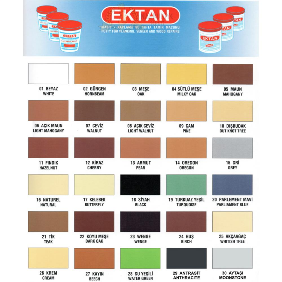 Ektan Masif ve Ahşap Tamir Macunu AÇIK CEVİZ 220 gr. - 1 Adet