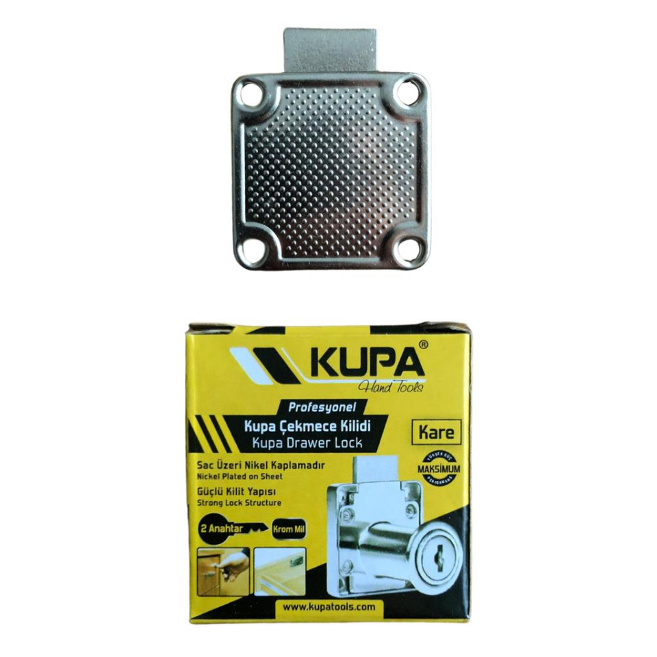 Kupa Çekmece Kilidi - Kare - 1 Adet