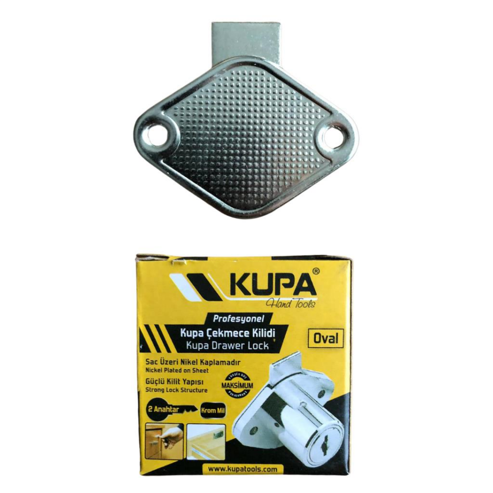 Kupa Çekmece Kilidi - Oval - 1 Adet