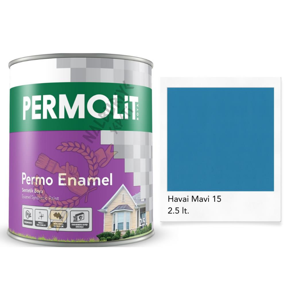 Permolit Enamel Sentetik Yağlı Boya HAVAİ MAVİ 2.5 Lt.