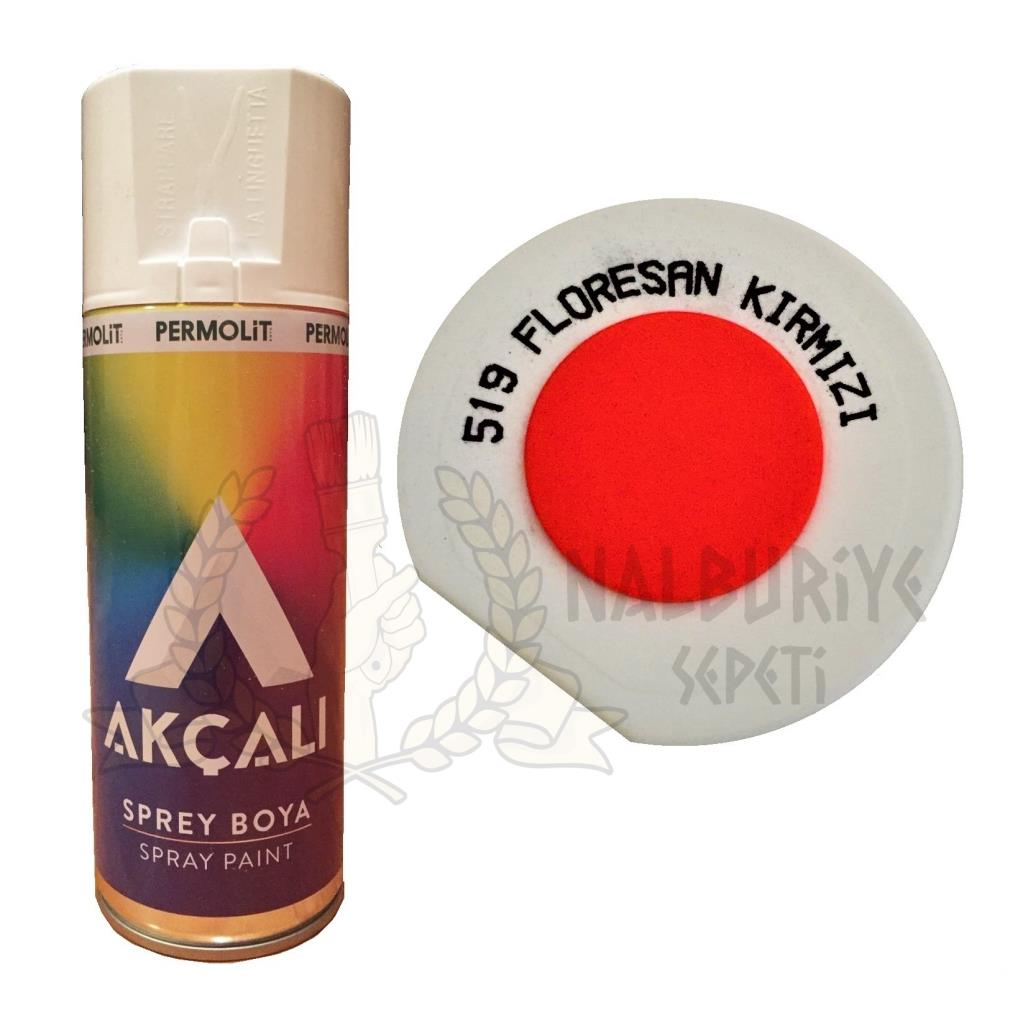 Akçalı Akrilik Sprey Boya FLORESAN KIRMIZI 400 ml - 519