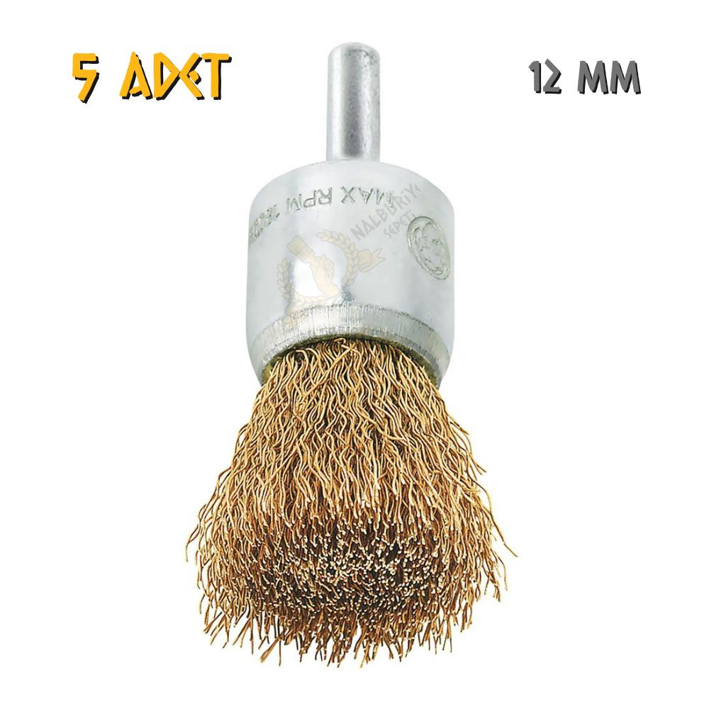 SGS Pimli Çelik Tel Fırça - Saçaklı Kalem - 12 mm. - 5 Adet