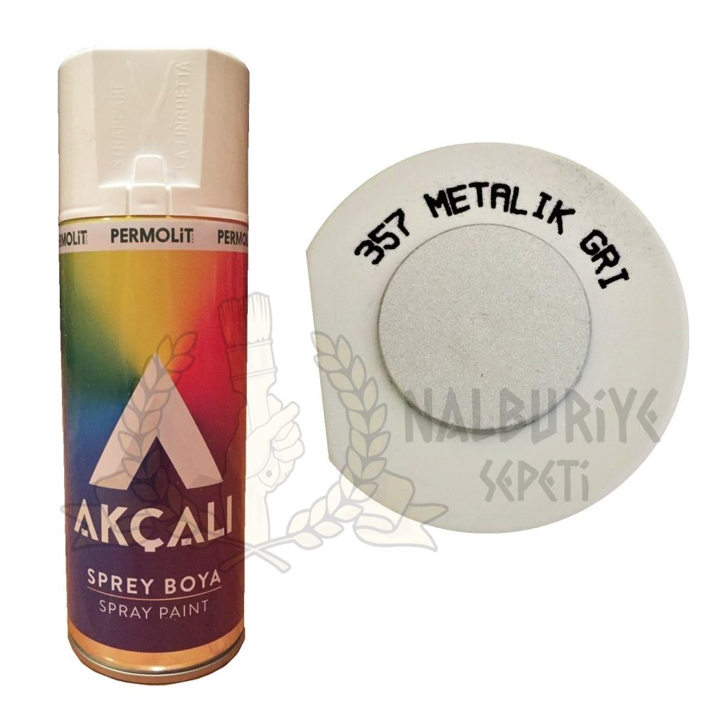 Akçalı Akrilik Sprey Boya METALİK GRİ (Simli) 400 ml - 357