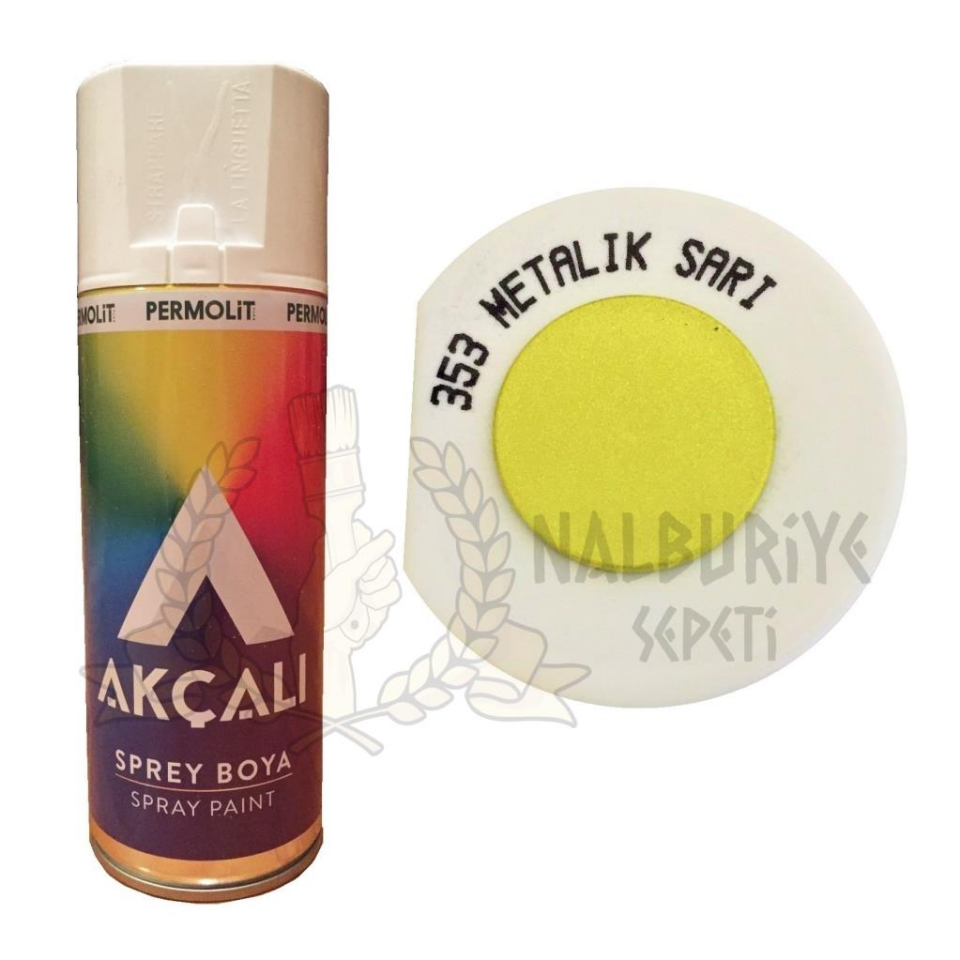 Akçalı Akrilik Sprey Boya METALİK SARI (Simli) 400 ml - 353
