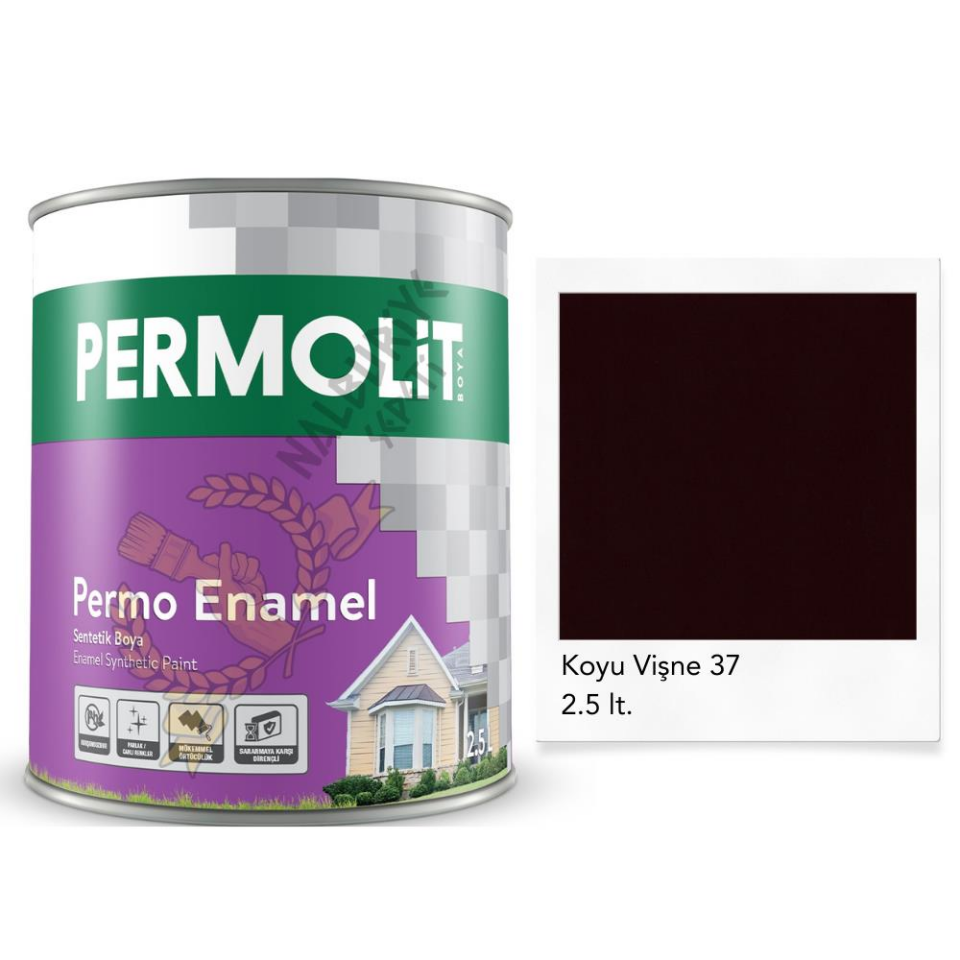 Permolit Enamel Sentetik Yağlı Boya KOYU VİŞNE 2.5 Lt.