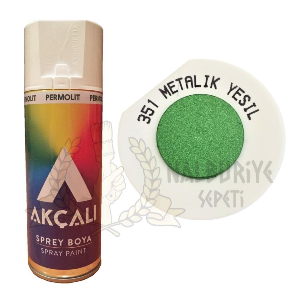 Akçalı Akrilik Sprey Boya METALİK YEŞİL (Simli) 400 ml - 351