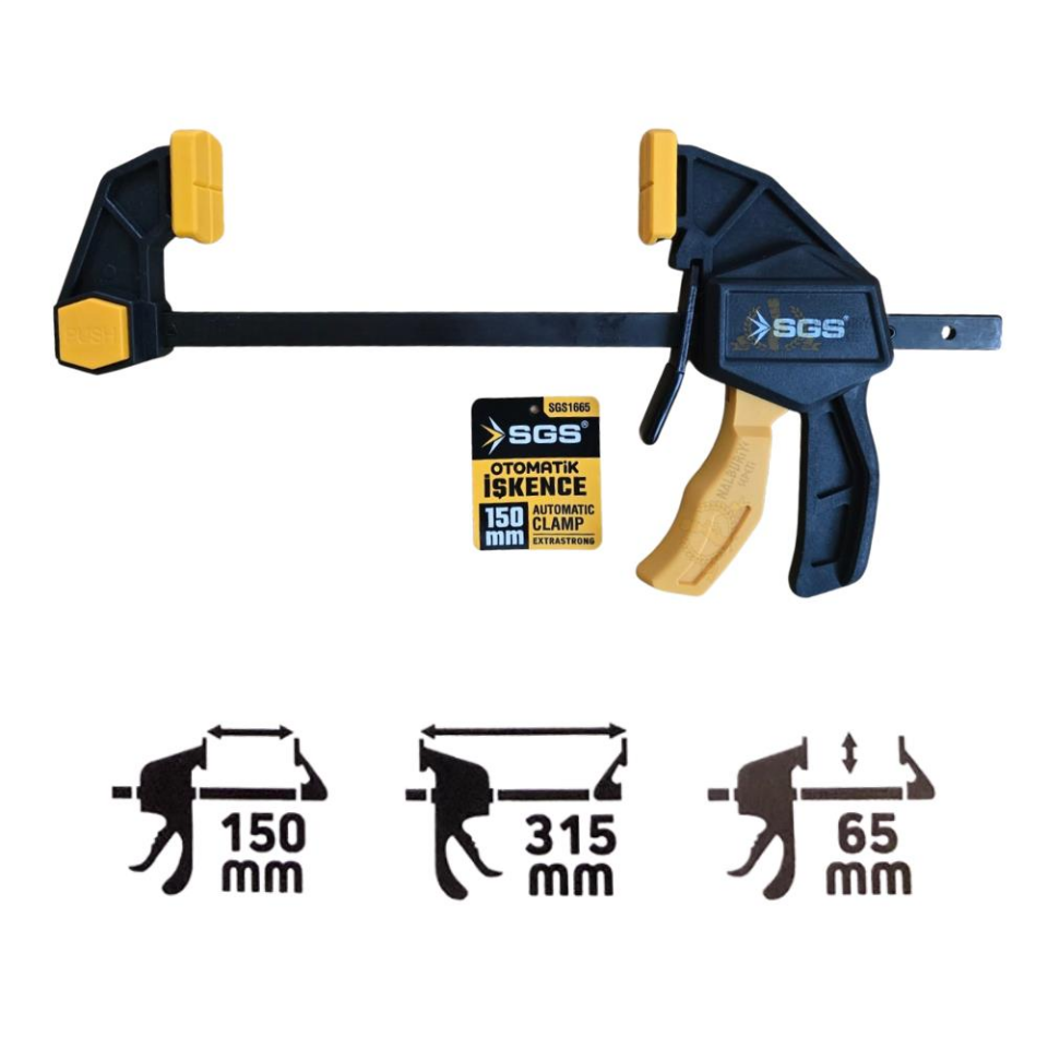 SGS Ayarlanabilir Uçlu Otomatik İşkence 150 mm.  - 1 Adet