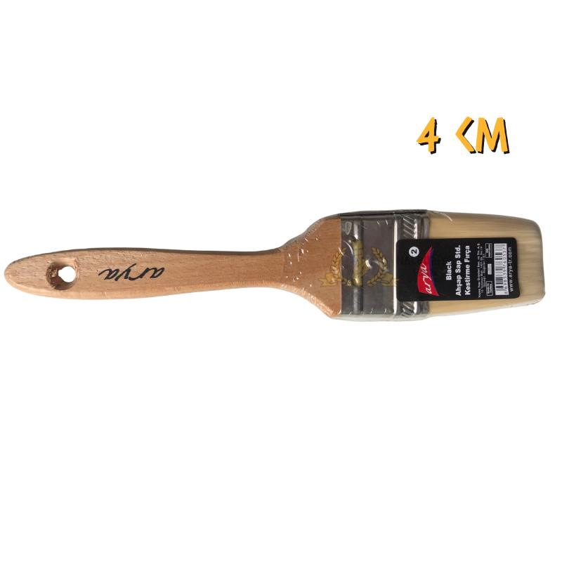 Yapaş Arya Black Ahşap Saplı Kestirme Boya Fırçası No: 2 - 4 cm.