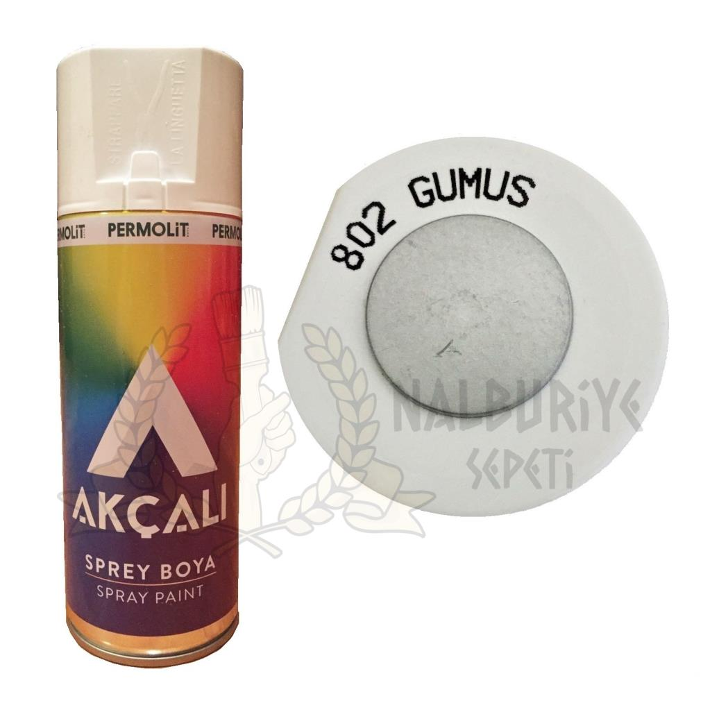 Akçalı Akrilik Sprey Boya GÜMÜŞ 400 ml - 802
