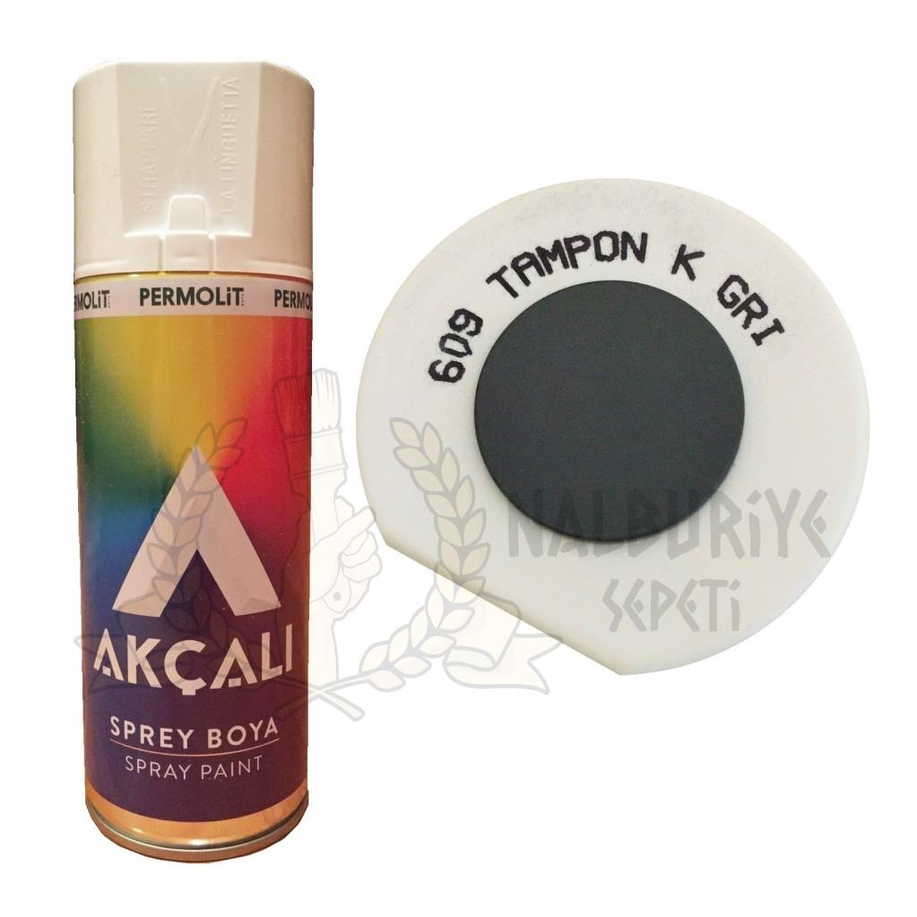 Akçalı Akrilik Sprey Boya TAMPON KOYU GRİ 400 ml - 609