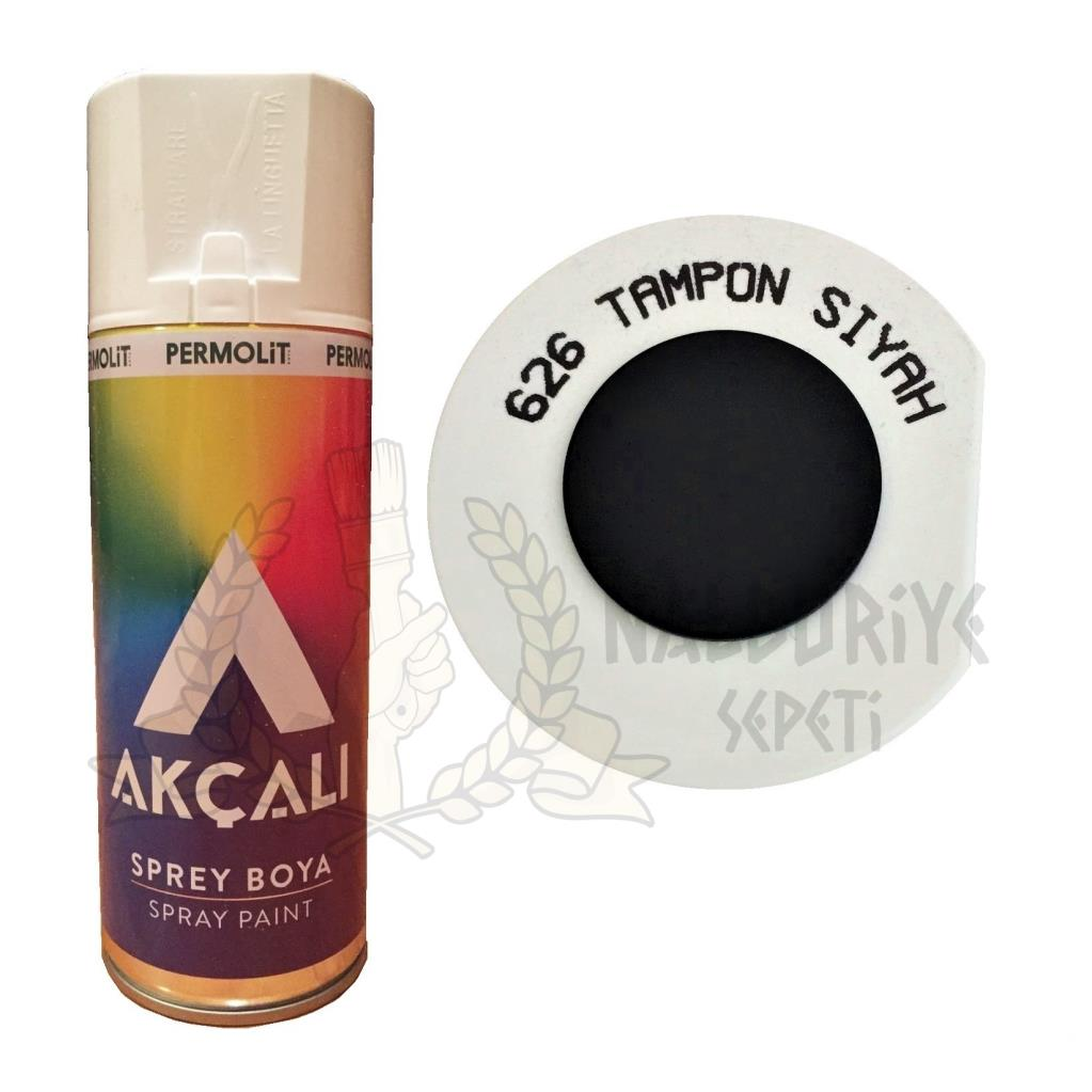 Akçalı Akrilik Sprey Boya TAMPON SİYAH 400 ml - 626