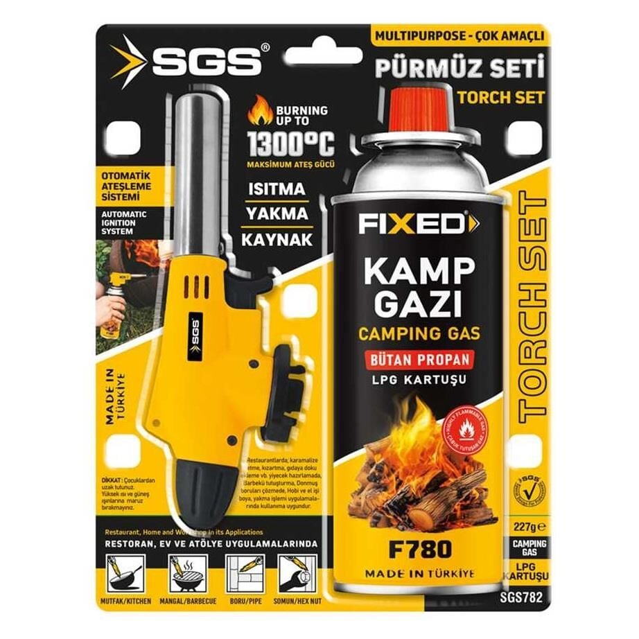 SGS Kamp Pürmüz Seti Isıtma-Yakma-Kaynak Başlık - 227 gr Gaz