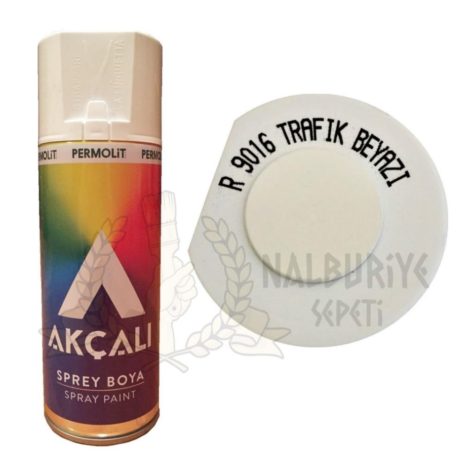 Akçalı Akrilik Sprey Boya TRAFİK BEYAZI 400 ml - RAL9016