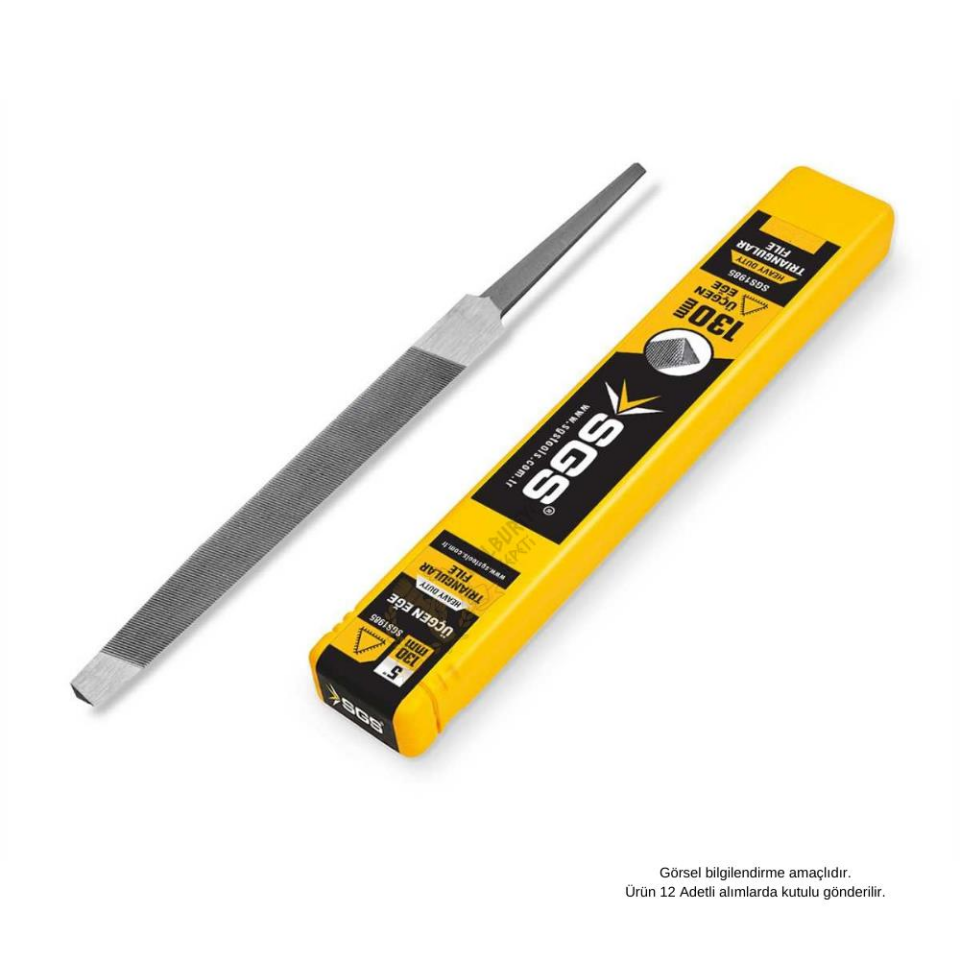 SGS Üçgen Eğe Regular Kalın Dişli 5'' - 130 mm. - 12 Adet