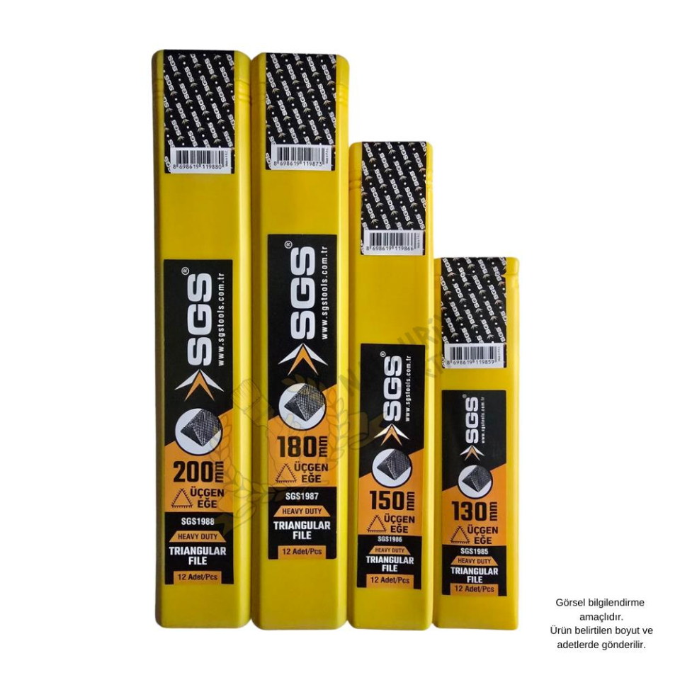 SGS Üçgen Eğe Regular Kalın Dişli 7'' - 180 mm. - 12 Adet