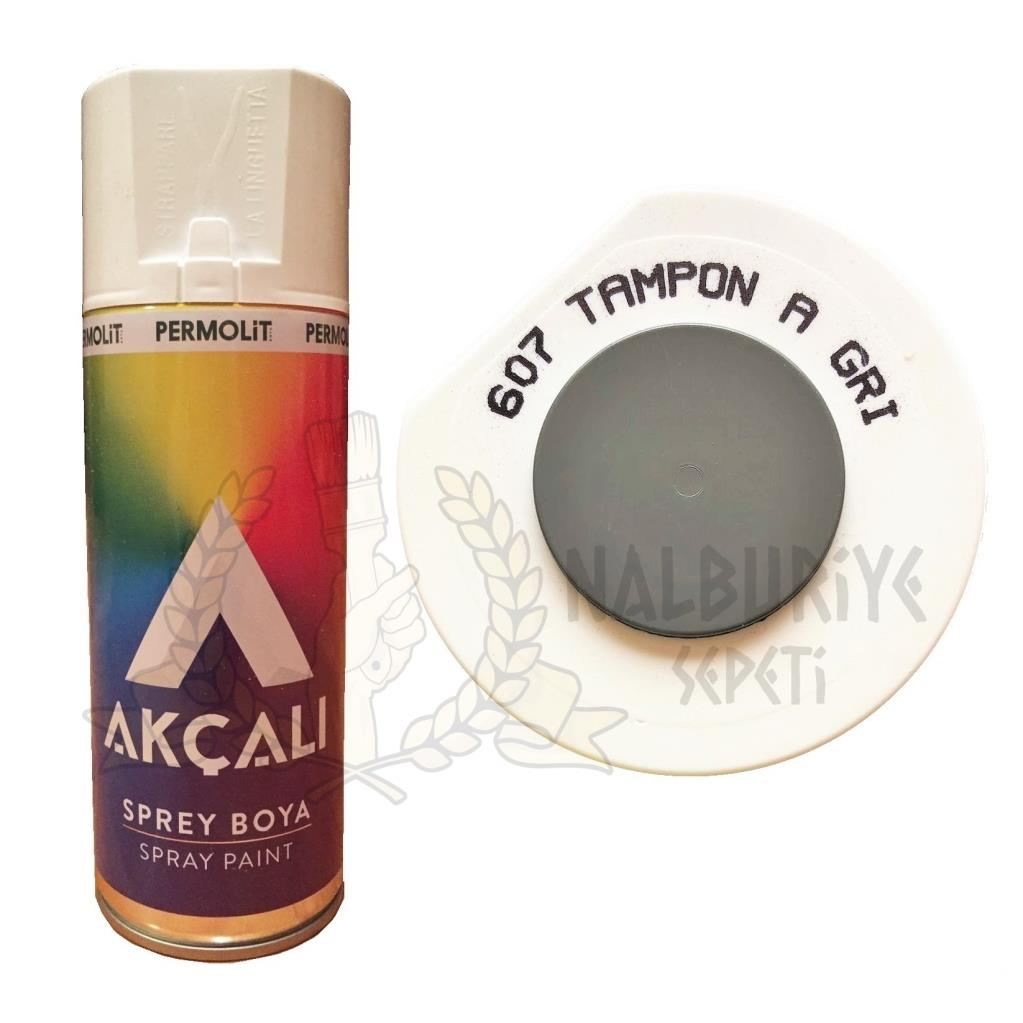 Akçalı Akrilik Sprey Boya TAMPON AÇIK GRİ 400 ml - 607