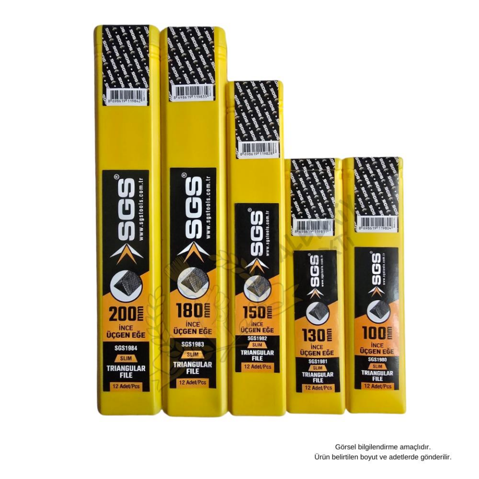 SGS Üçgen Eğe Slim İnce Dişli 5'' - 130 mm. - 1 Adet