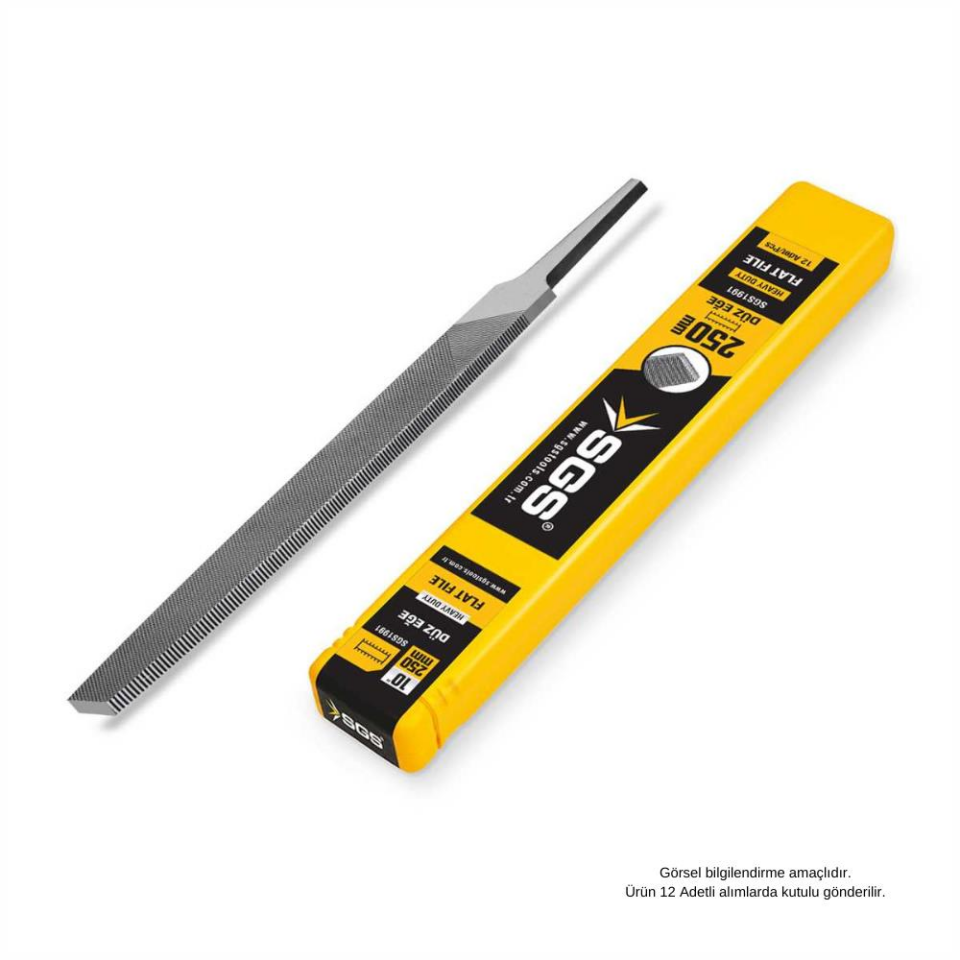 SGS Yassı Düz Eğe Orta Dişli 10'' - 250 mm. - 1 Adet