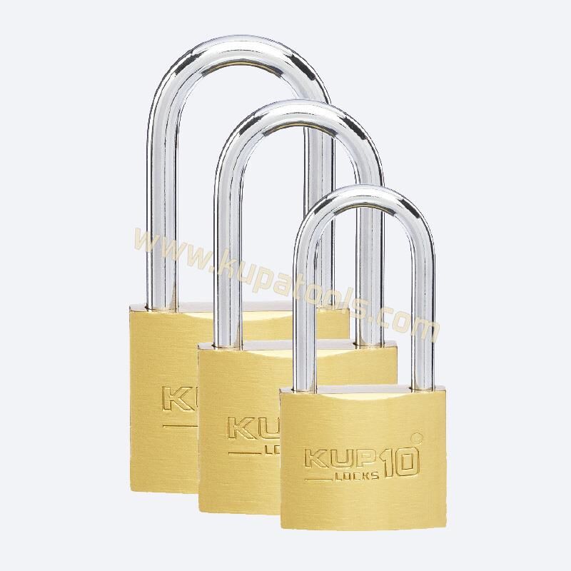 Kupa Uzun Kanca Asma Kilit Sarı 63 mm. - 3 Anahtarlı