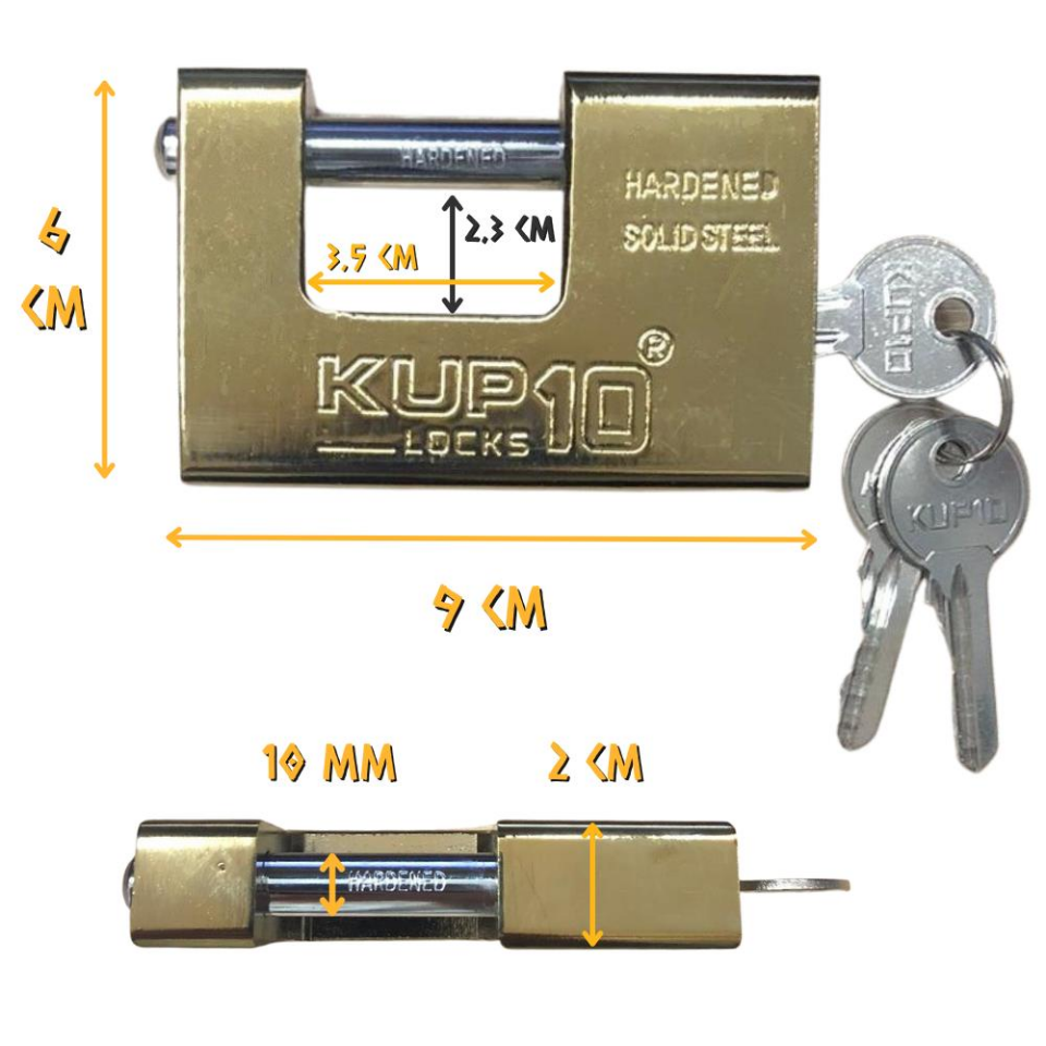 Kupa Kayar Milli Asma Kilit Sarı 90 mm.