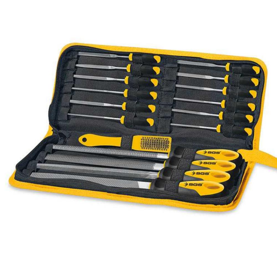 SGS Saplı Eğe Seti Ahşap ve Metal - Çantalı - 17 Farklı Parça