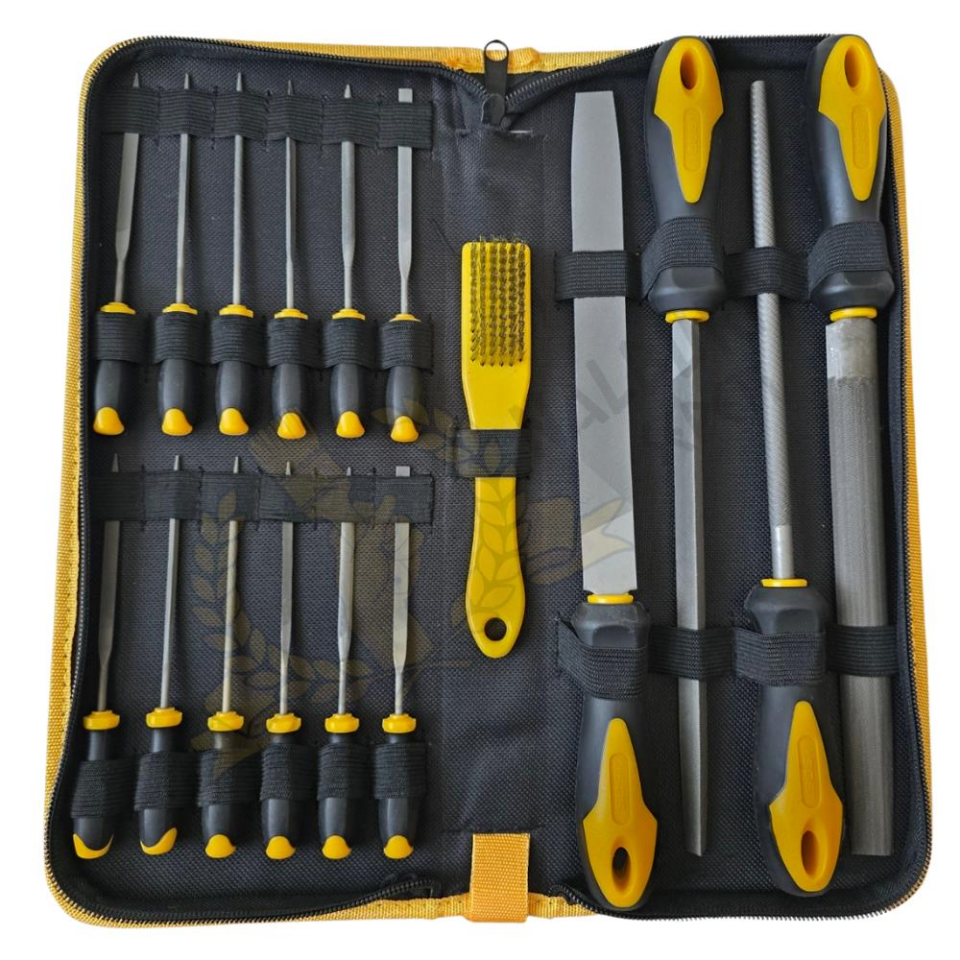 SGS Saplı Eğe Seti Ahşap ve Metal - Çantalı - 17 Farklı Parça