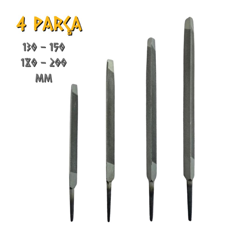 SGS Üçgen Eğe Seti Kalın Dişli - 130-150-180-200 mm. - 4 Parça