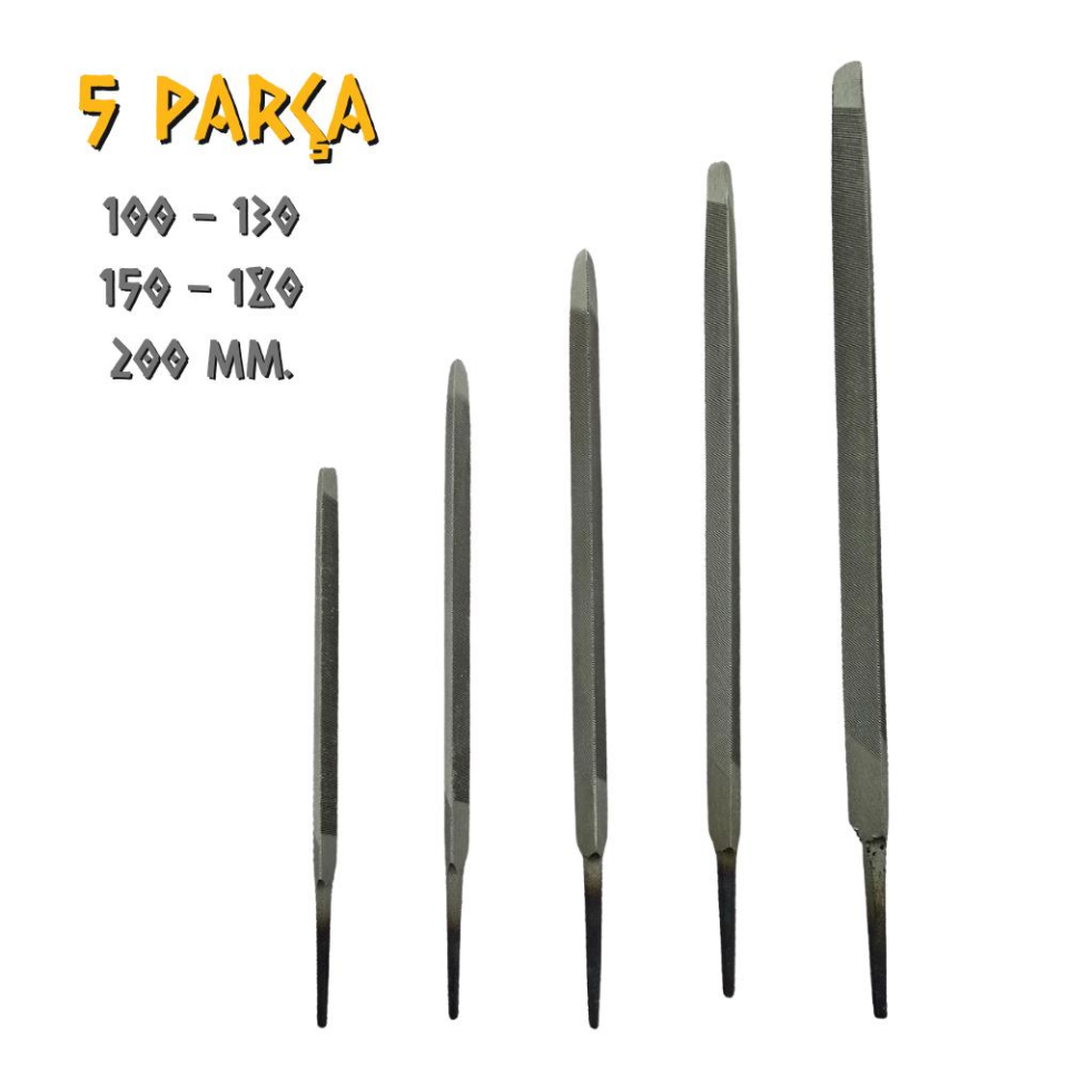 SGS Üçgen Eğe Seti İnce Dişli - 100-130-150-180-200 mm. - 5 Parça