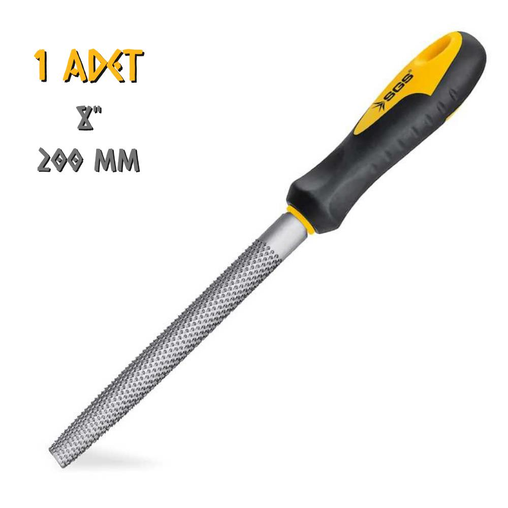 SGS Saplı Ahşap Törpü Yarım Yuvarlak 8'' 200 mm.