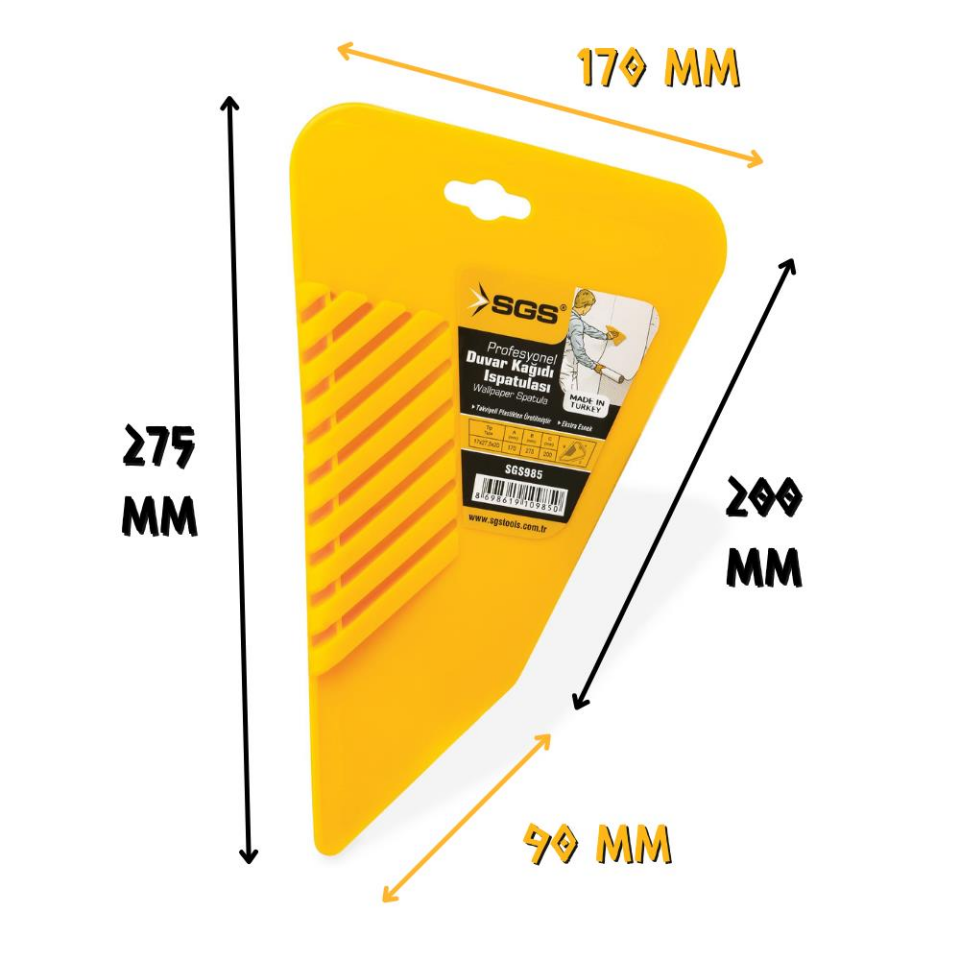 SGS Esnek Plastik Duvar Kağıdı Ispatulası 170x275x200 mm.