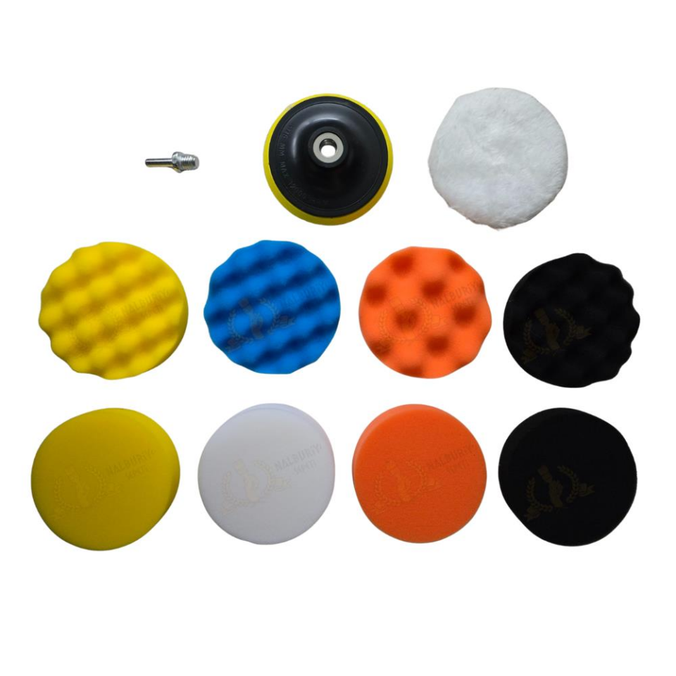 SGS Pasta Polisaj Seti 115 mm. Sünger-Taban-Ped-Adaptör - 11 Parça