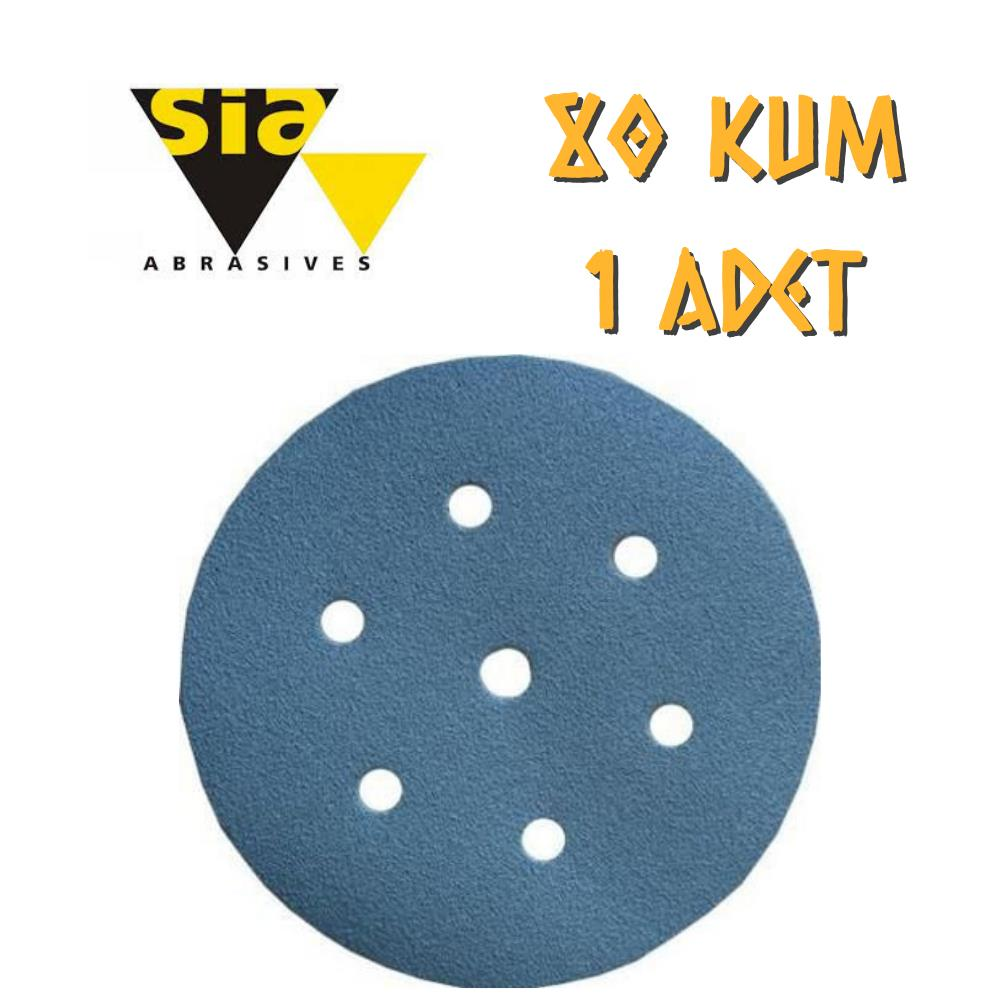 Sia 1949 Hookit 7 Delikli Cırt Zımpara 150 mm - P80 Kum - 1 Adet