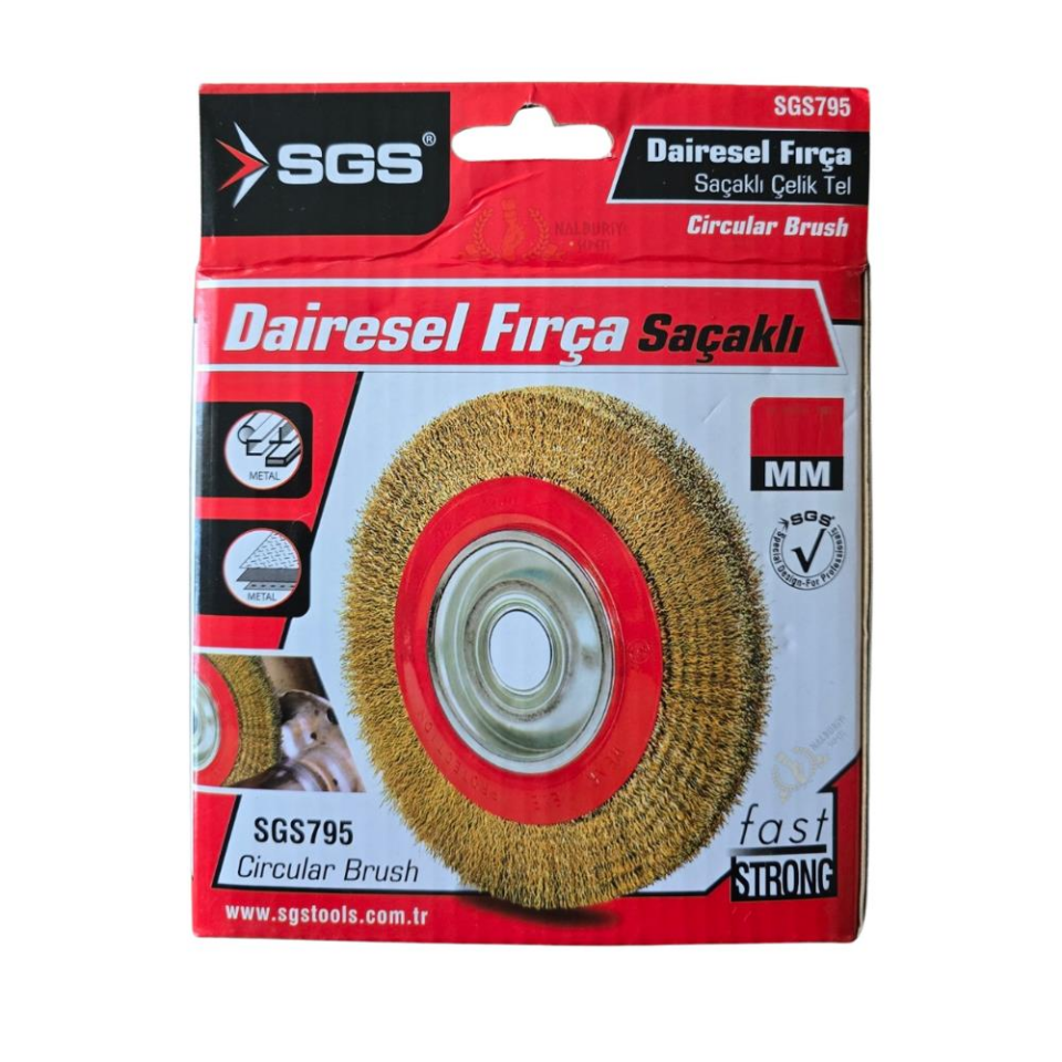 SGS Çelik Tel Fırça - Saçaklı Dairesel - 150 mm. - 1 Adet