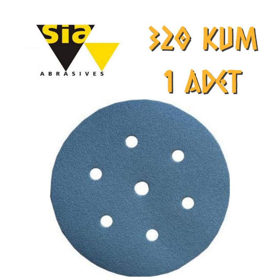 Sia 1949 Hookit 7 Delikli Cırt Zımpara 150 mm - P320 Kum - 1 Adet