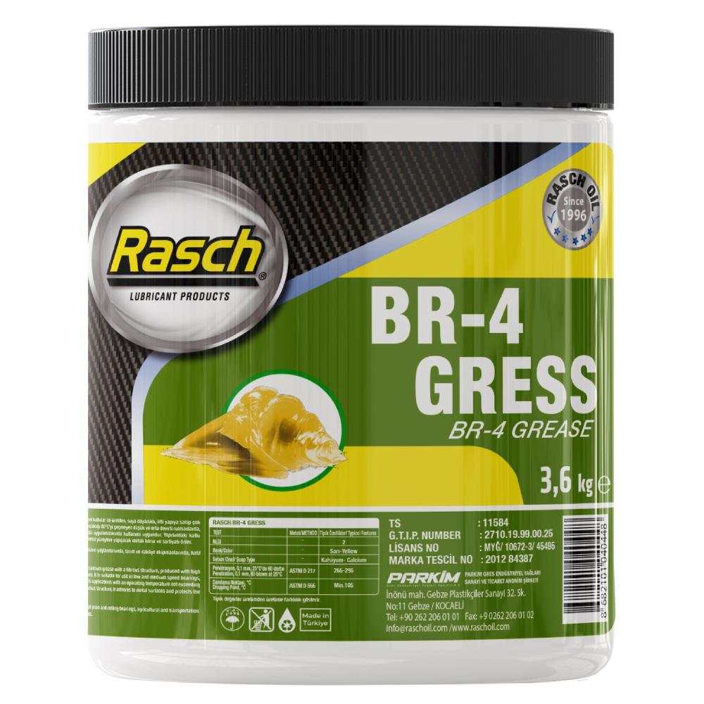 Rasch BR-4 Kalsiyumlu Katı Gres Yağı Sarı - 3.6 Kg.