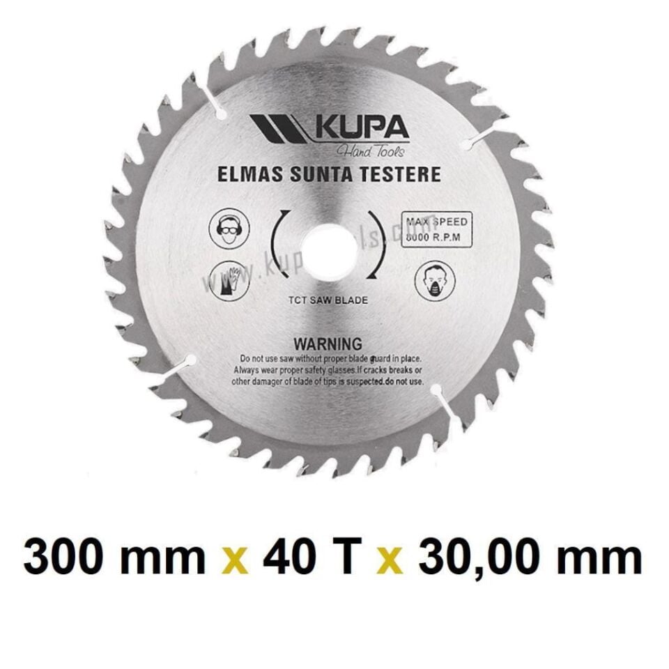 Kupa Ahşap Sunta Elmas Testere 300 mm X 40T X 30 mm.