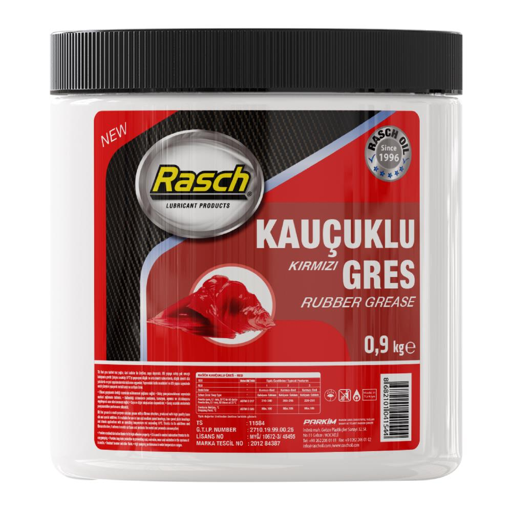 Rasch Kauçuklu Katı Gres Yağı Kırmızı - 0.9 Kg.